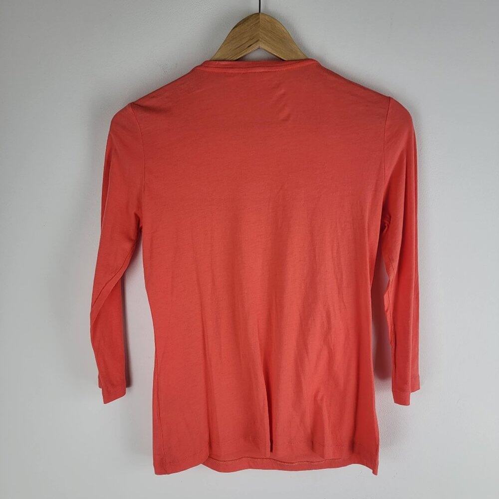Tory Burch Embellished Long Sleeve Blouse Pink Crew Neck Size XS - Picture 6 of 6